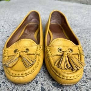 Coach | Leather Gia Tasseled Loafers | Yellow | Size 9